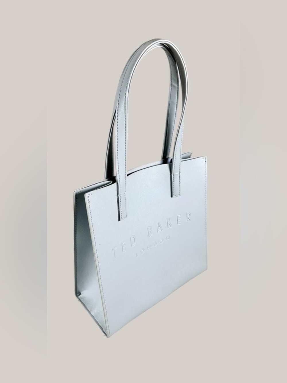 Ted Baker Women’s Soocon Icon Grey Crosshatch Shopper Large Tote Bag - Picture 3 of 13